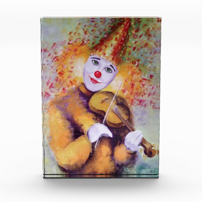 A sweet clown playing the violin photo block (Front)
