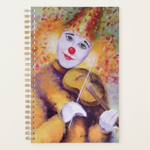 A sweet clown playing the violin planner