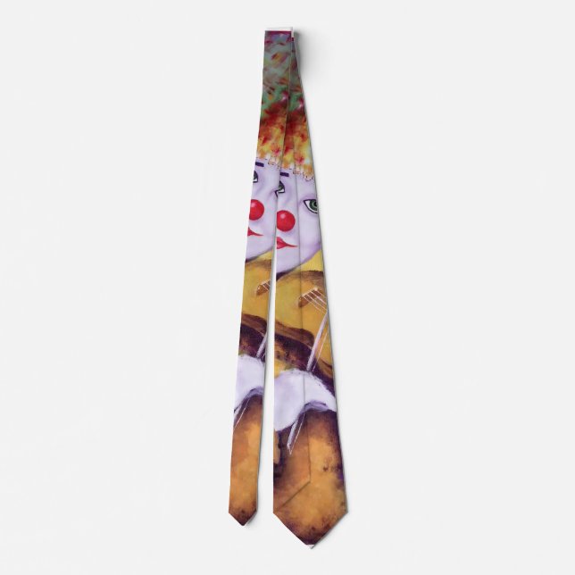 A sweet clown playing the violin tie (Back)