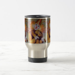 A sweet clown playing the violin travel mug