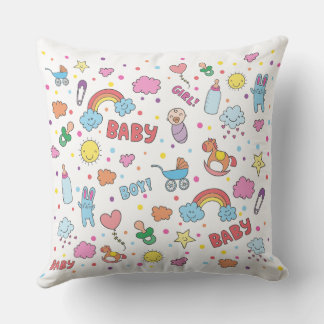 A sweet colourful baby design cushion