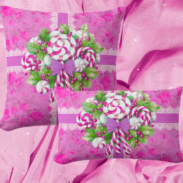 A Sweet Cottage Pink and Purple Christmas Cushion (As sweet as can be! )