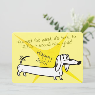 A Sweet Dachshund Wishes You a Great New Year Holiday Card