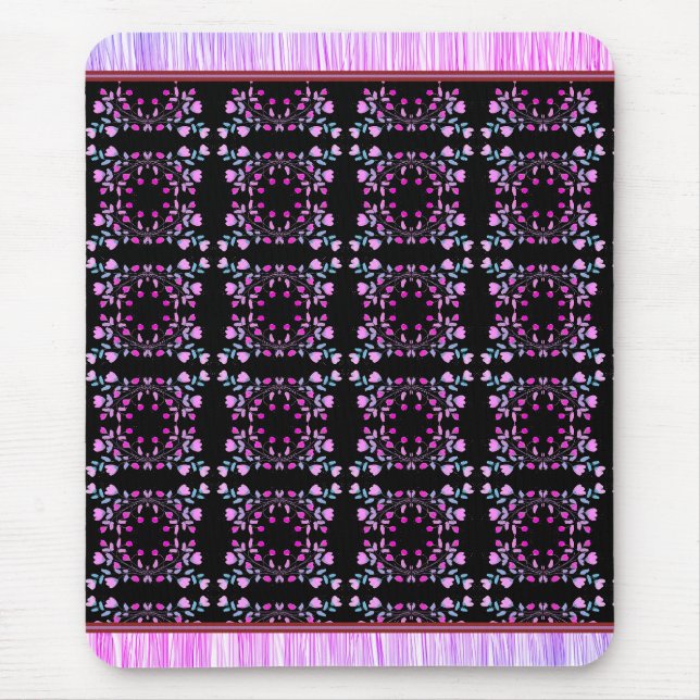 A Sweet Dainty Flowered Print Rug Style Mouse Mat (Front)
