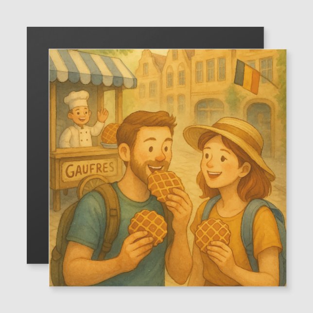 A Sweet Day in Belgium Magnetic Cards (Front/Back)