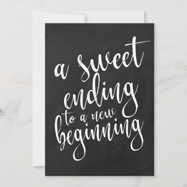 A sweet ending affordable chalkboard wedding sign (Front)