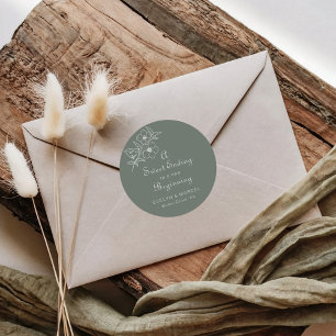A Sweet Ending to A new beginning Boho Wedding   Classic Round Sticker