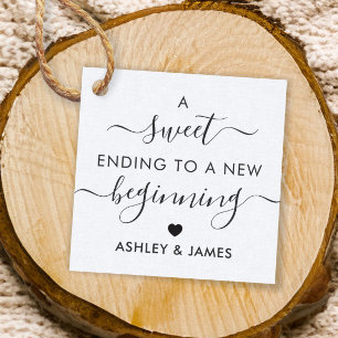 A Sweet Ending to a New Beginning Gift Tag, Kraft Favour Tags