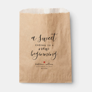 A Sweet Ending To a New Beginning Rustic Wedding Favour Bags