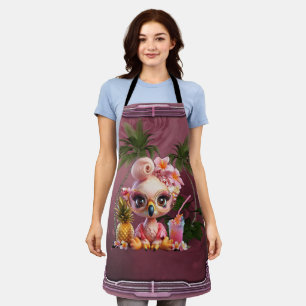 A sweet flamingo in a tropical paraise apron