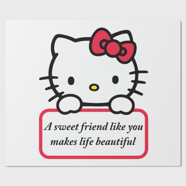 A Sweet Friend Like You - Heartfelt Quote T-Shirt Wrapping Paper (Flat)