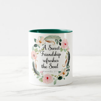A Sweet Friendship refreshes the Soul Two-Tone Coffee Mug