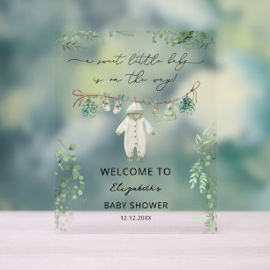A Sweet Little Baby Clothes Baby Shower Welcome Acrylic Sign