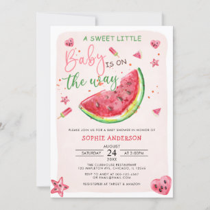 A Sweet Little Baby Watermelon Baby Shower  Invitation