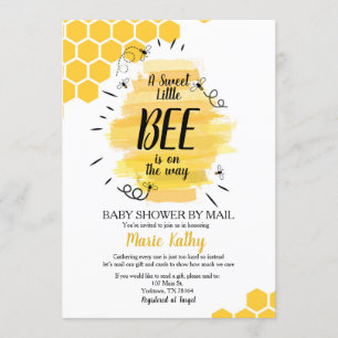 A sweet little be is on the way shower by mail invitation