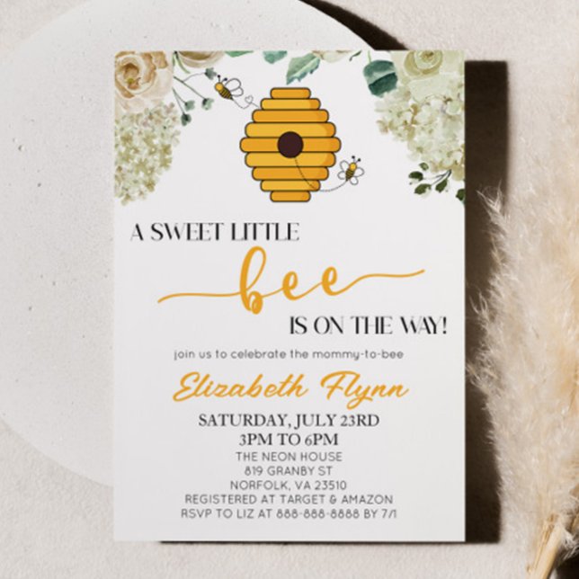 A Sweet Little Bee Bumble Honey Bee Baby Shower Invitation (Creator Uploaded)