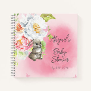 A Sweet Little Bunny Girl Baby Shower Guest Book