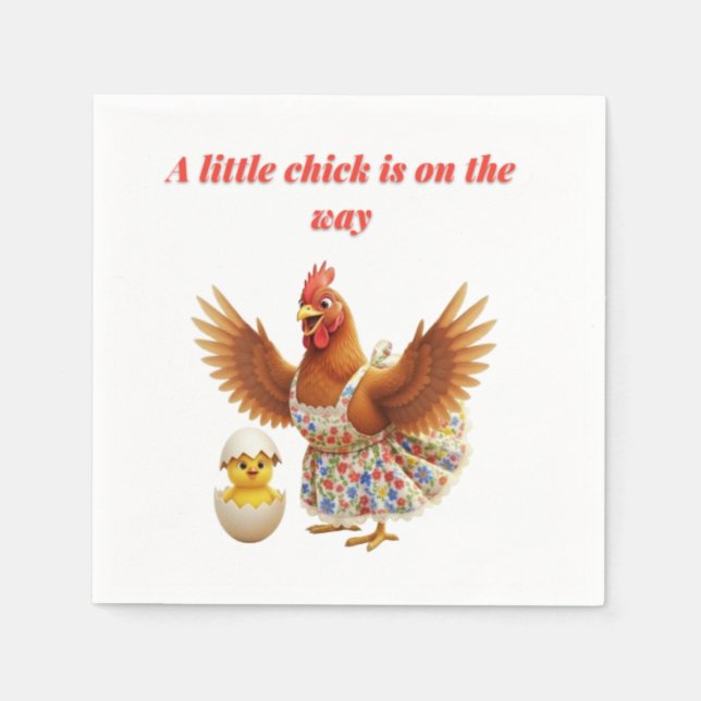 A Sweet Little chick is On The Way baby shower Napkin (Front)
