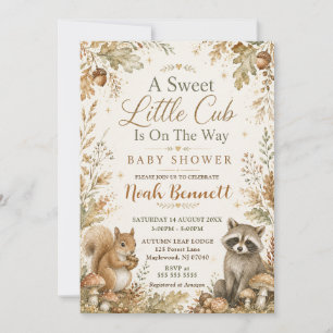 A Sweet Little Cub Woodland Baby Shower Invitation