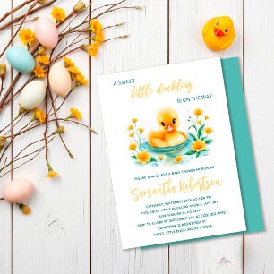 A Sweet Little Duckling Is On The Way Baby Shower Invitation