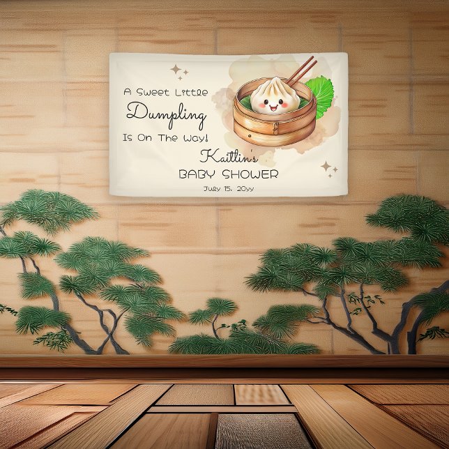A Sweet Little Dumpling Kwai Theme Baby Shower  Banner (A Sweet Little Dumpling Kwai Theme Baby Shower Banner)