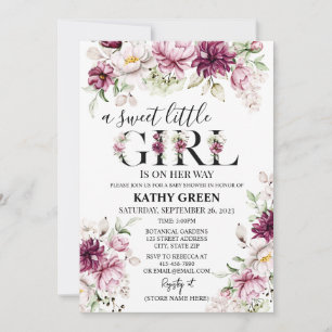 A Sweet Little Girl Baby Shower Invitation
