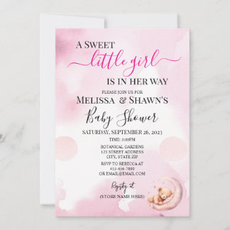 A Sweet Little Girl Baby Shower Invitation