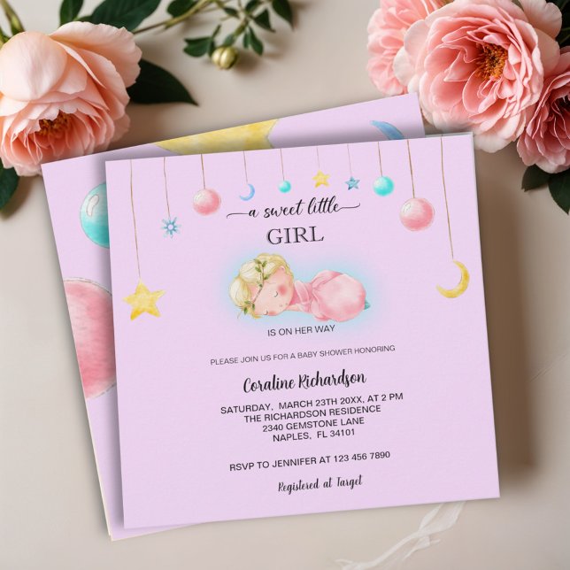 A sweet little girl Baby Shower Invitation (Creator Uploaded)