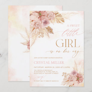 A Sweet Little Girl Boho Floral Baby Shower Invite