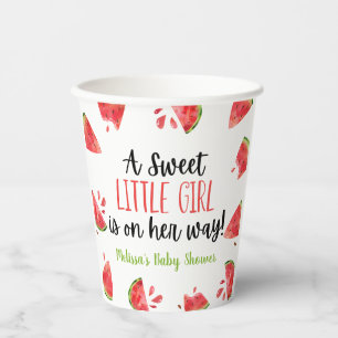 A Sweet Little Girl Watermelon Baby Shower Paper Cups