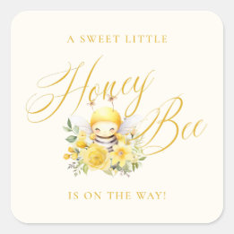 A Sweet Little Honey Bee Baby Shower Square Sticker