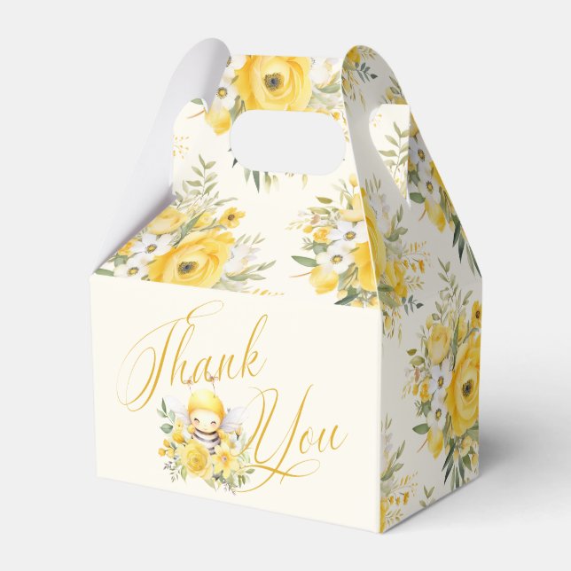 A Sweet Little Honey Bee Baby Shower Thank You Favour Box (Front Side)