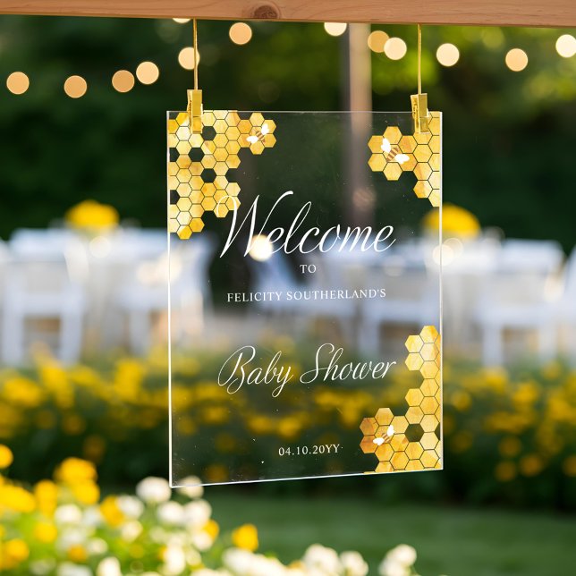 A Sweet Little Honey On The Way Bee Baby Shower In Acrylic Sign (A Sweet Little Honey On The Way Bee Baby Shower In Acrylic Sign)