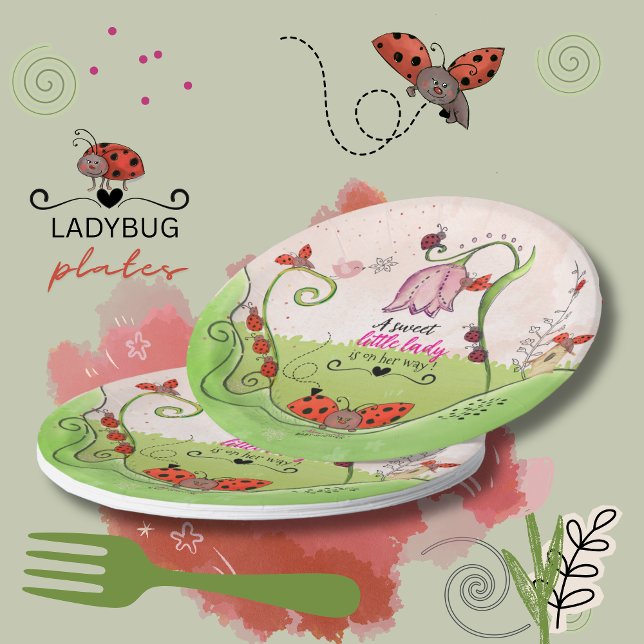 A Sweet Little Lady Ladybug Baby Shower Paper Plat Paper Plate (A Sweet Little Lady Ladybug Baby Shower Paper Plat Paper Plates)