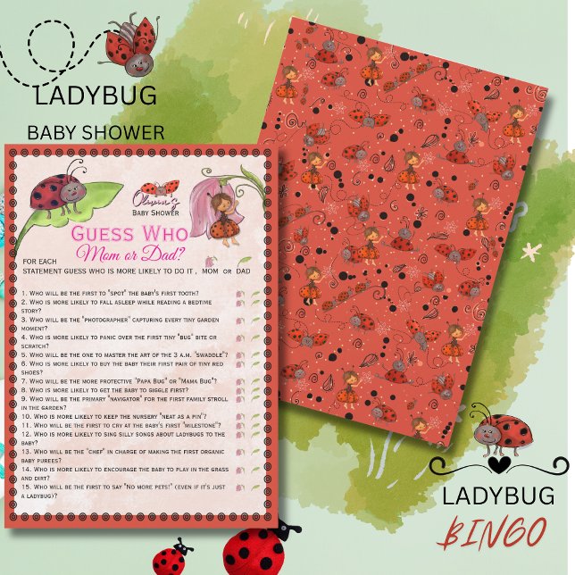 A Sweet Little Lady Ladybug Guess Who Game Card (A Sweet Little Lady Ladybug Guess Who Game Card)