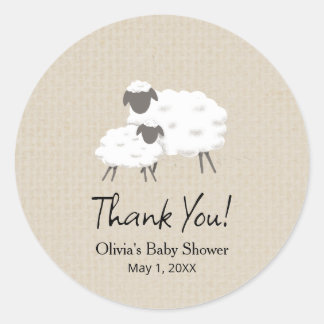 A Sweet Little Lamb Baby Shower Favour Sticker