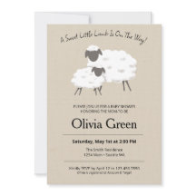 A Sweet Little Lamb Baby Shower Invitation