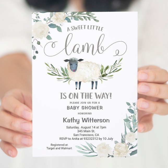 A Sweet Little Lamb is on the way Baby Shower Invitation (Creator Uploaded)
