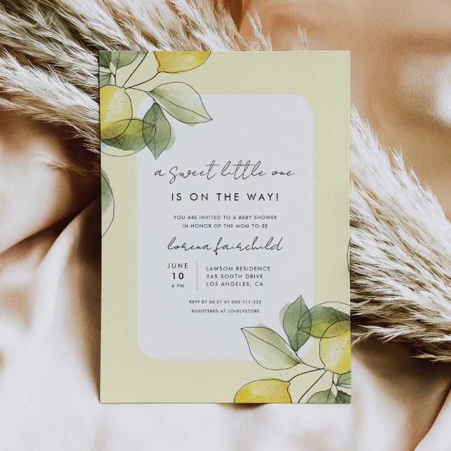 A Sweet Little One Lemon Baby Shower Invitation (Creator Uploaded)