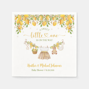 A Sweet Little One Lemon Citrus Baby Shower Napkin