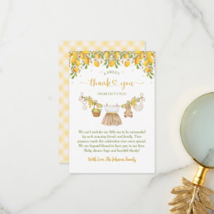 A Sweet Little One Lemon Citrus Baby Shower Thank You Card
