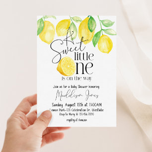 A sweet little one, Lemon theme, Baby shower,  Invitation