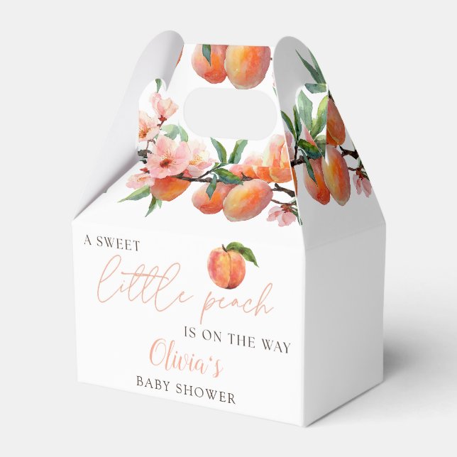 A Sweet Little Peach Baby Shower Favour Boxes (Front Side)