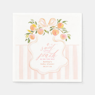 A Sweet Little Peach Baby Shower Napkin