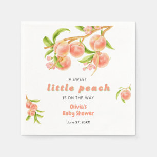 A Sweet Little Peach Fruit Baby Shower  Napkin