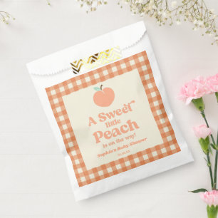 A Sweet Little Peach Fruit Pink Orange Baby Shower Favour Bags