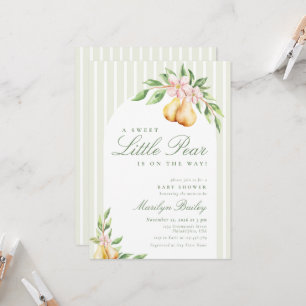 A Sweet Little Pear Baby Shower Arch Invitation