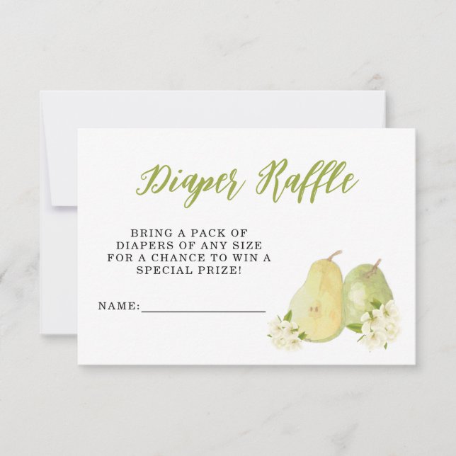 A Sweet Little Pear Diaper Raffle Enclosure Card (Front)