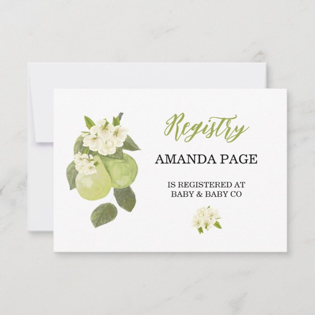 A Sweet Little Pear Registry Enclosure Card (Front)