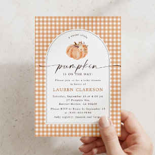 A Sweet Little Pumpkin Arch Baby Shower Invitation
